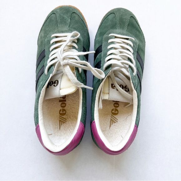 Women’s Evergreen Elan Gola Sneakers Green Pink Tennis Shoes Anthropologie - Picture 3 of 7